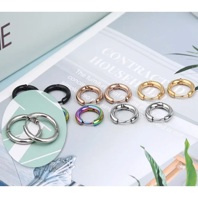 1Pcs Hoop earrings 2.5mm Titanium Steel
